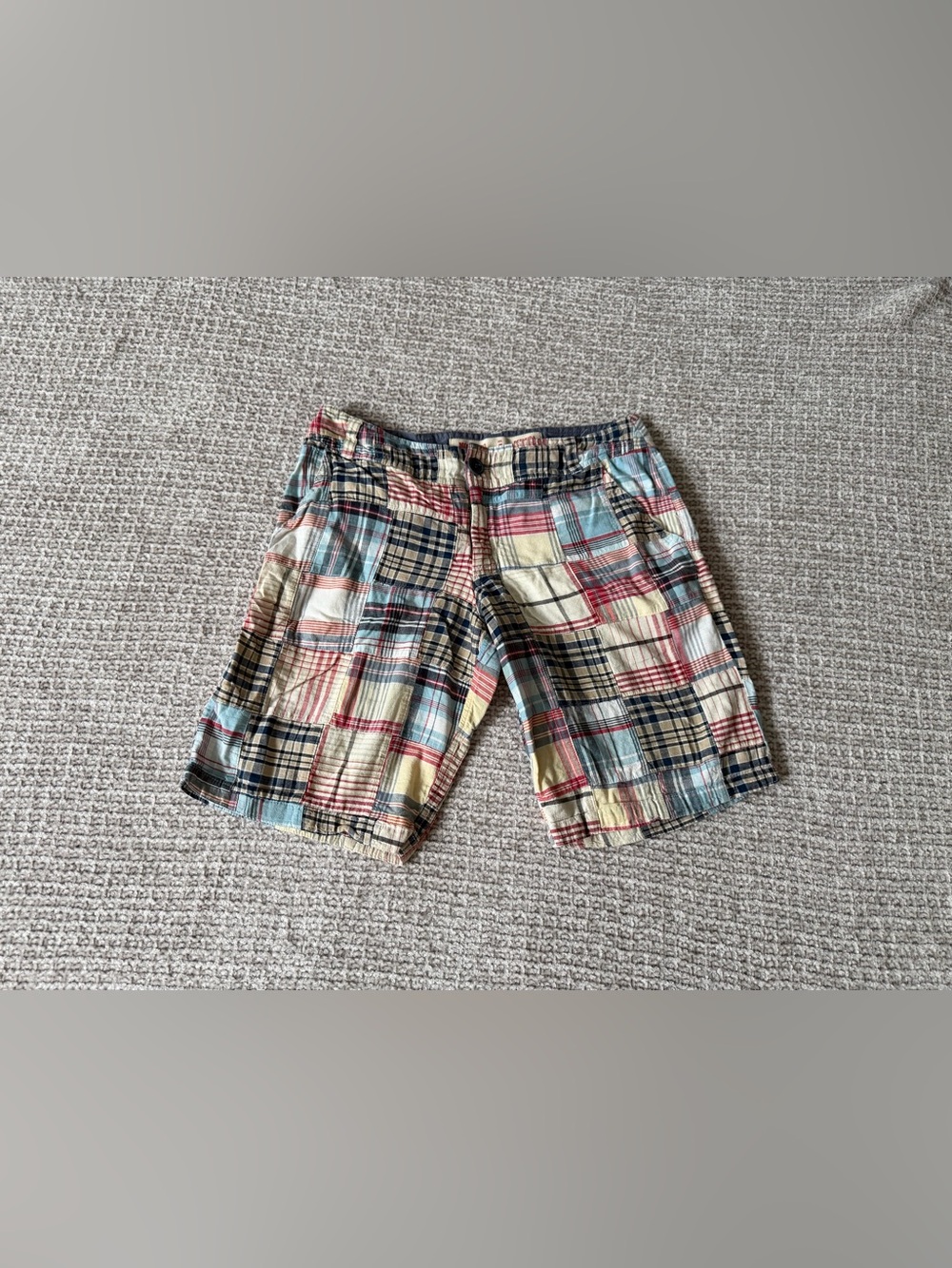 Mossimo Supply Co. Multicolor Patchwork Plaid Cargo Shorts